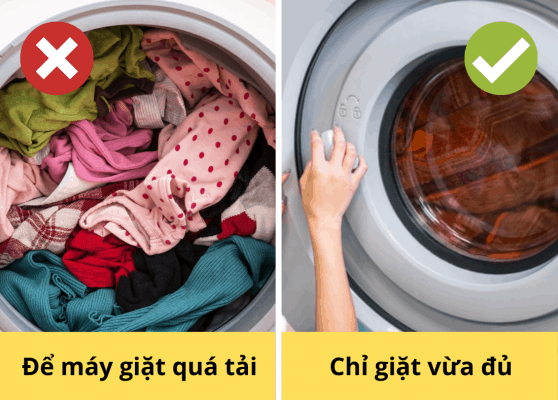 Sai Lầm 3: Để máy giặt quá tải