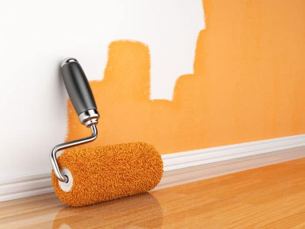 Tường nhà sơn màu cam
